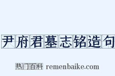尹府君墓志铭造句是什么意思的图片